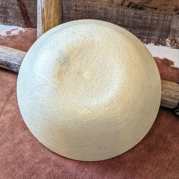 Vintage Mid Century Two Tiered Fiberglass 2 Bowl Set W Bird - Picture 10 of 14